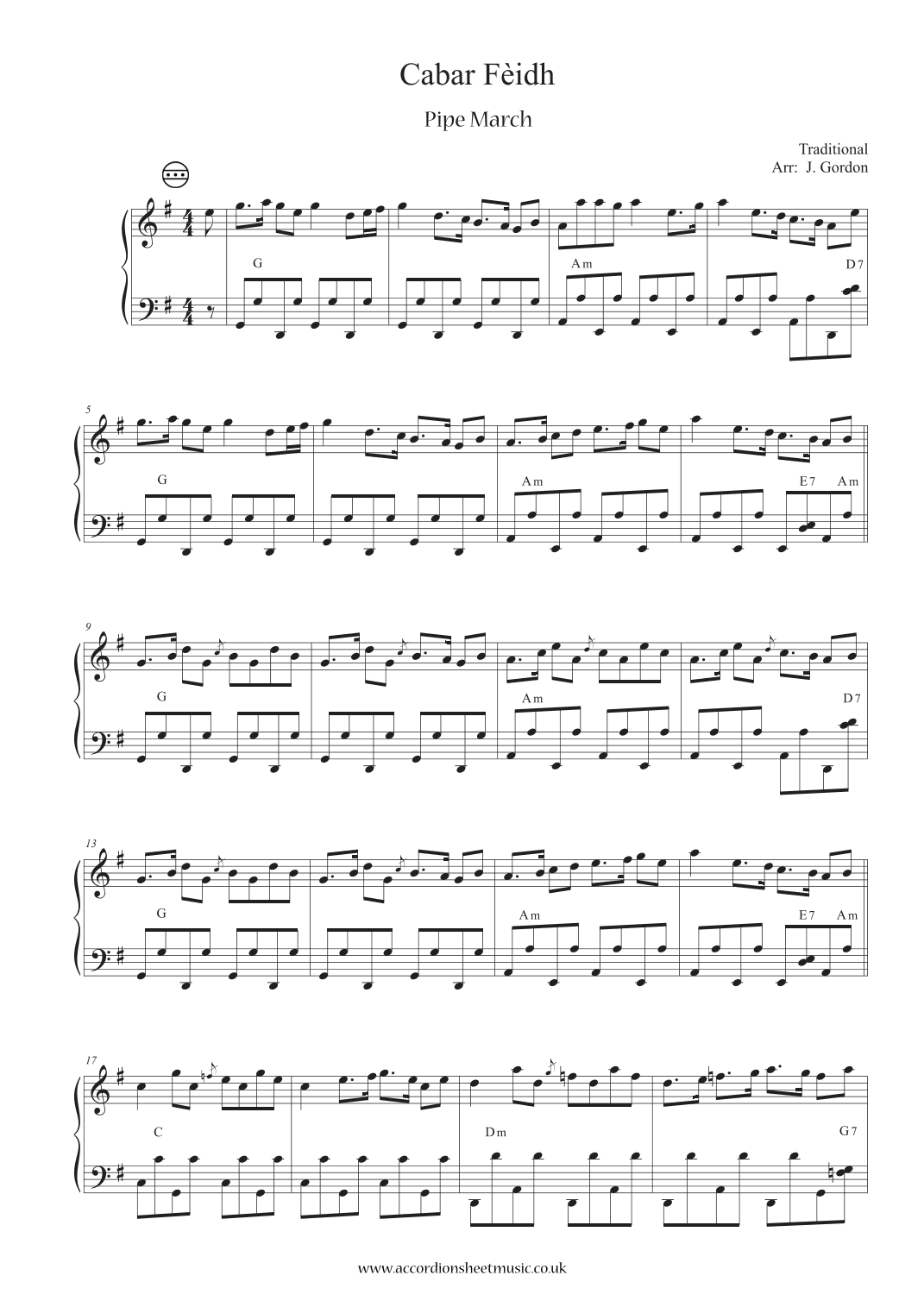 Cabar Fèidh (arr. Julia Gordon)