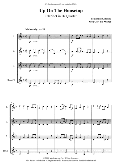 Up On The Housetop (arr. Gert Th. Walter)