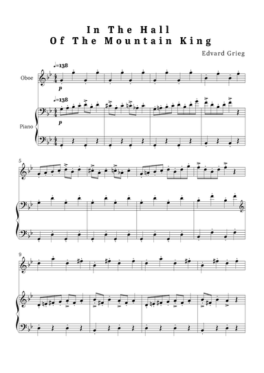 In The Hall of The Mountain King - Oboe and Piano (arr. Jean Szulc)