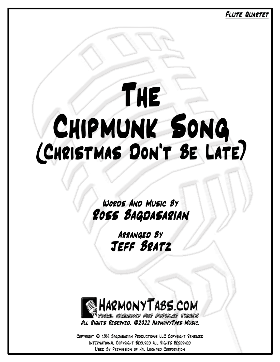 The Chipmunk Song (arr. Jeff Bratz)