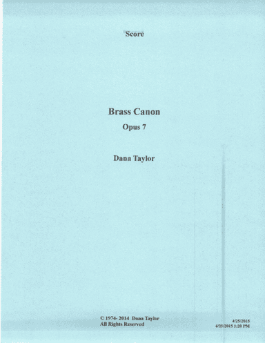 Brass Canon Op. 7