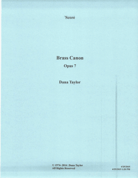 Brass Canon Op. 7