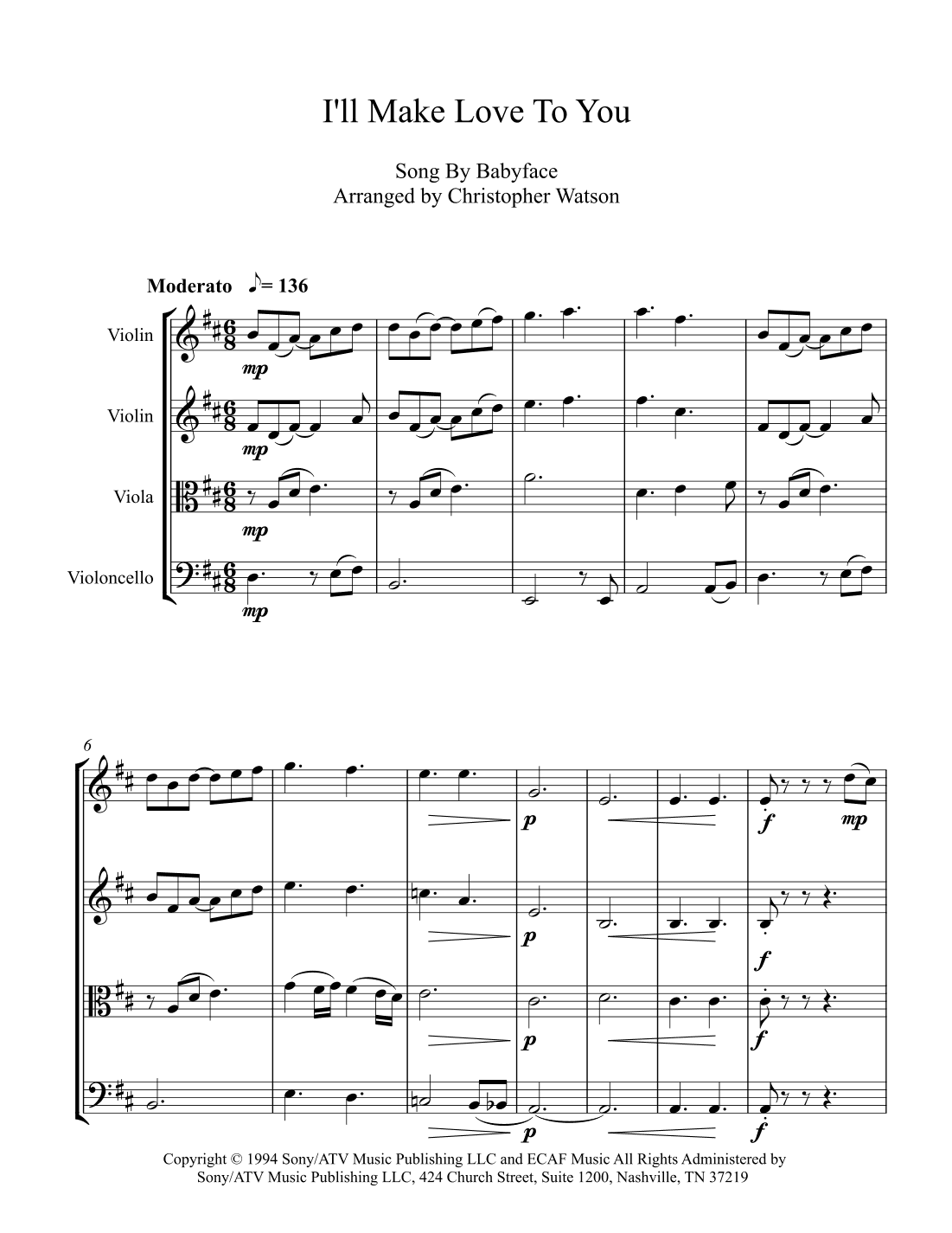 I'll Make Love To You (arr. Christopher L Watson)