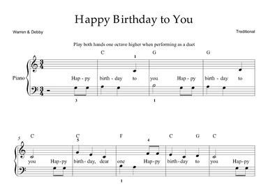 Happy Birthday To You (arr. Warren & Debby)