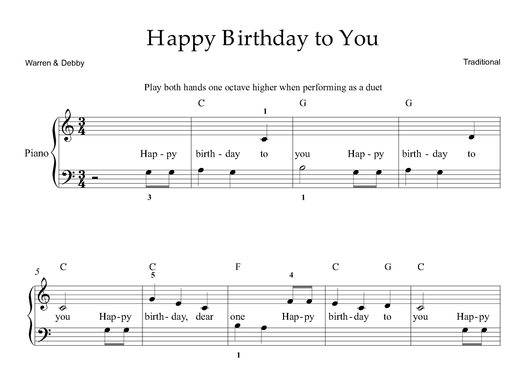 Happy Birthday To You (arr. Warren & Debby)