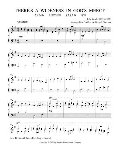 25B. There's a Wideness in God's Mercy (BEECHER) (arr. Richard Giszczak)