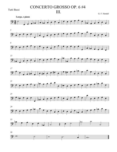 Concerto Grosso Op. 6 #4 Movement III (arr. theupperstaff.com)