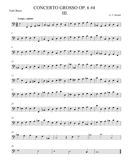 Concerto Grosso Op. 6 #4 Movement III (arr. theupperstaff.com)