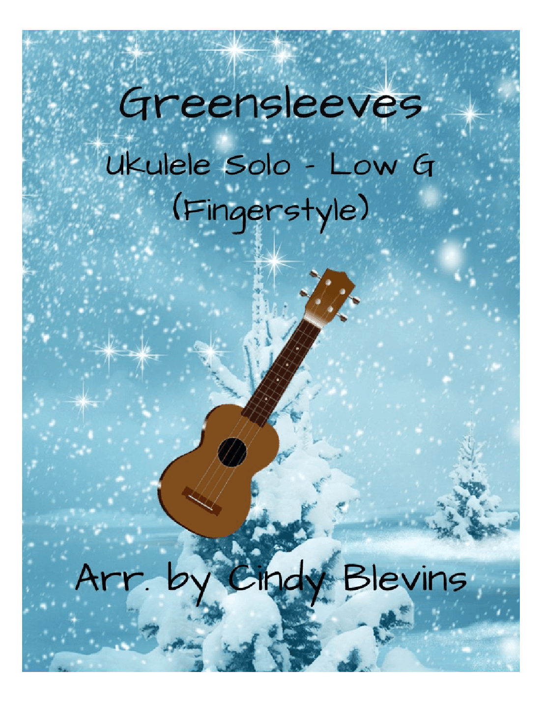 Greensleeves, Ukulele Solo, Fingerstyle, Low G (arr. Cindy Blevins)