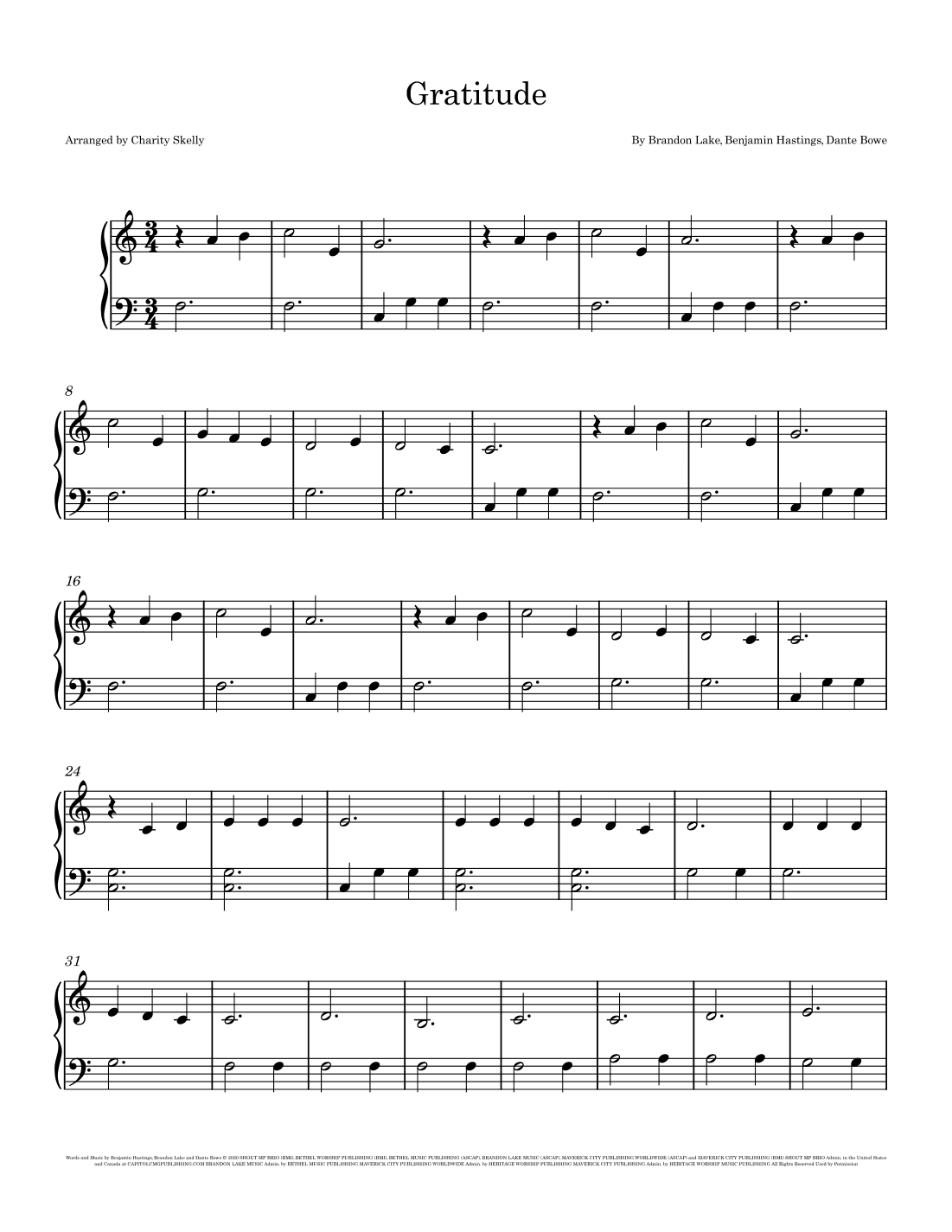 Gratitude (arr. Charity Skelly)