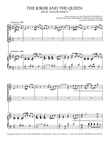 The Joker And The Queen (feat. Taylor Swift) (arr. Whitney Lussier)