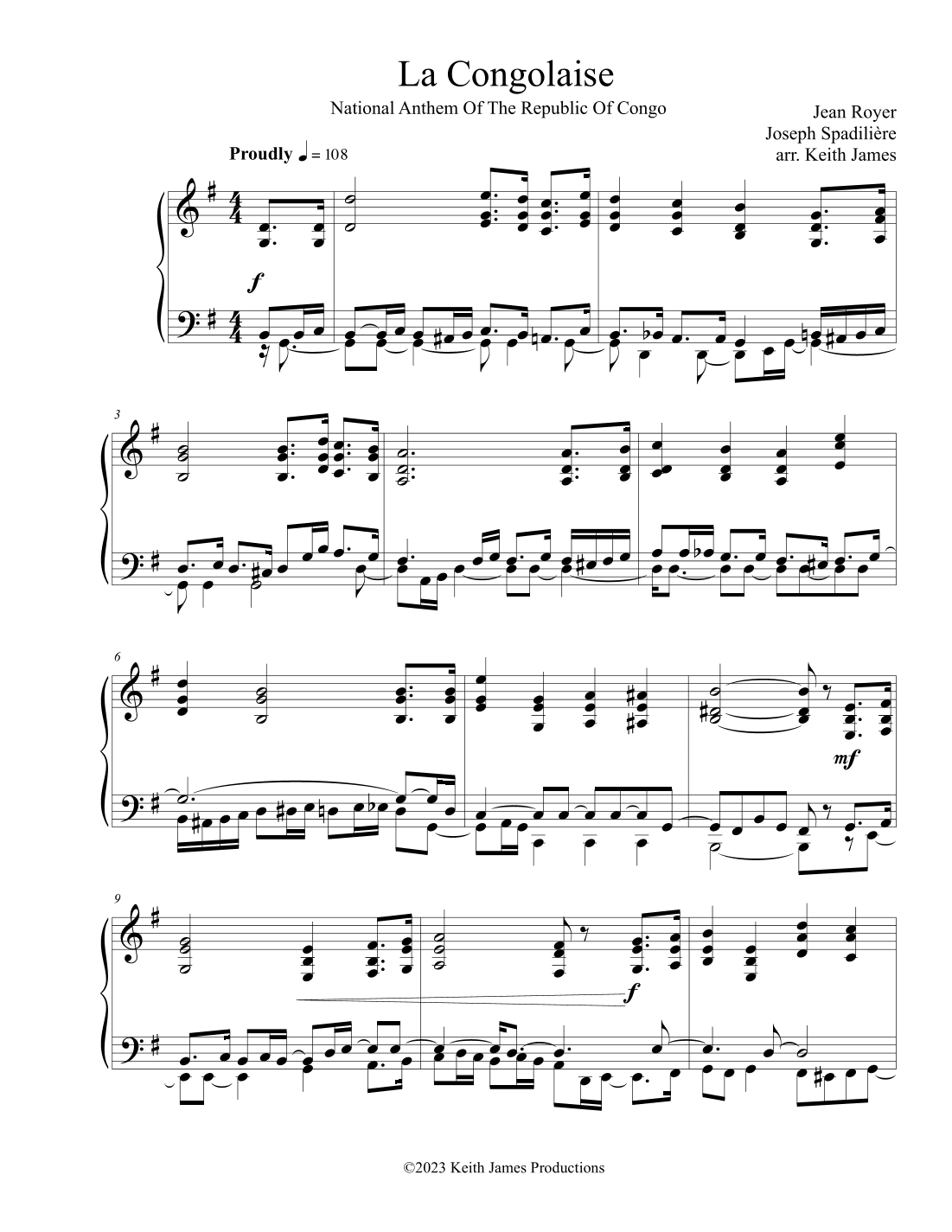 La Congolaise (arr. Keith James)