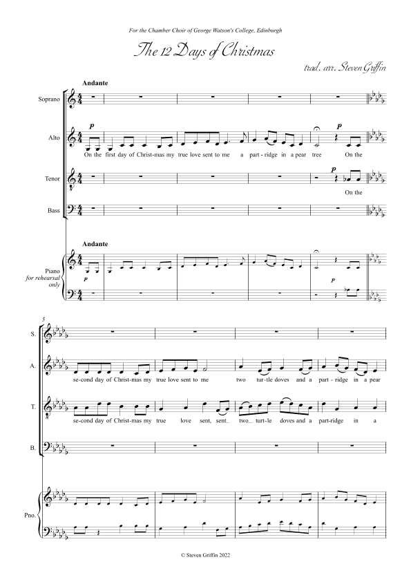 The Twelve Days of Christmas (arr. Steven Griffin)