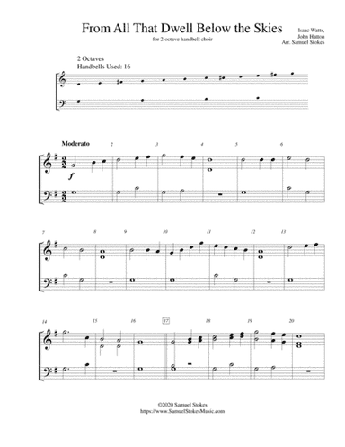 From All That Dwell Below the Skies - for 2-octave handbell choir (arr. Samuel Stokes)