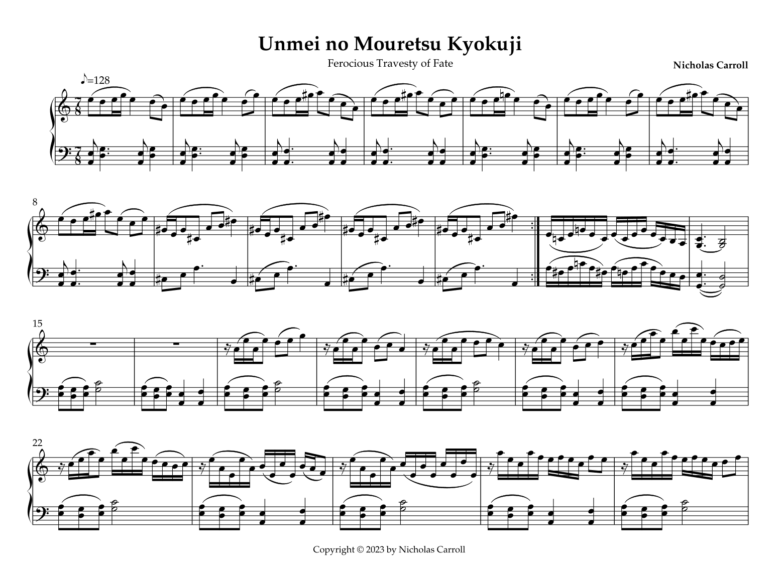 Unmei no Mouretsu Kyokuji (Ferocious Travesty of Fate)
