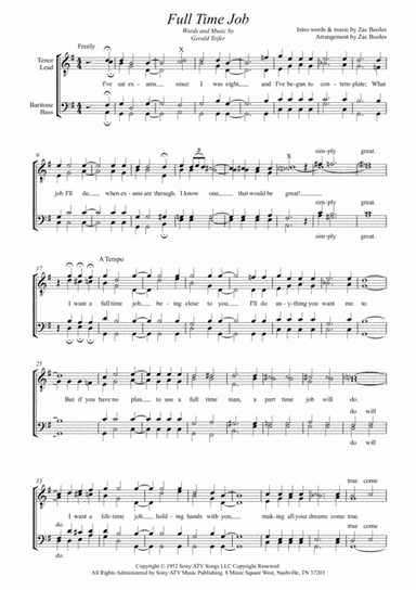Full Time Job (arr. Zac Booles)