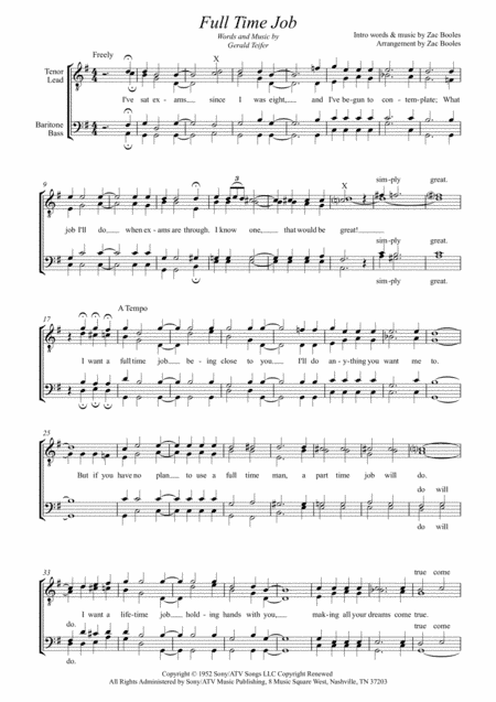Full Time Job (arr. Zac Booles)
