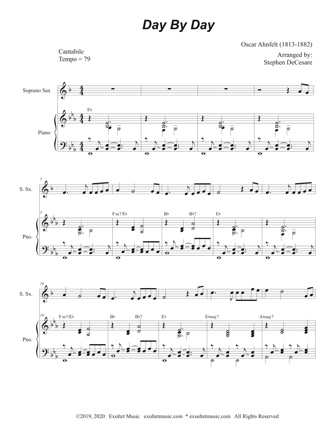 Day By Day (Soprano Saxophone and Piano) (arr. Stephen DeCesare)