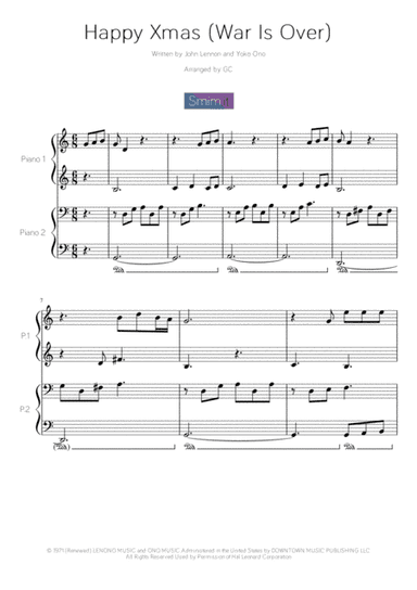 Happy Xmas (War Is Over) (arr. GC)