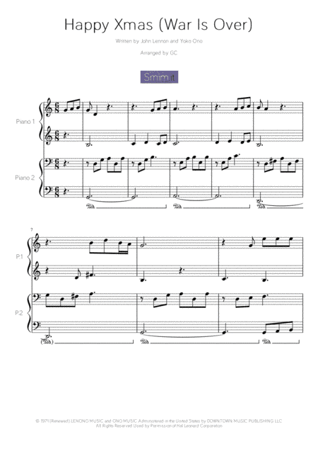 Happy Xmas (War Is Over) (arr. GC)