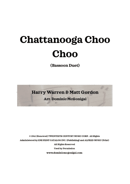 Chattanooga Choo Choo (arr. Dominic McGonigal)