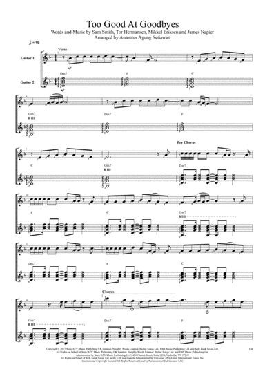 Too Good At Goodbyes (arr. Antonius Agung Setiawan)