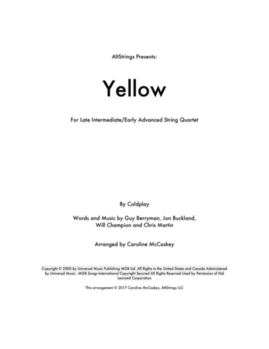 Yellow (arr. Caroline McCaskey)