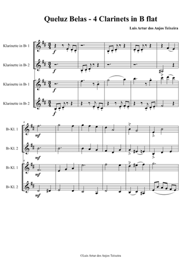 Queluz Belas - for 4 Clarinets in B flat