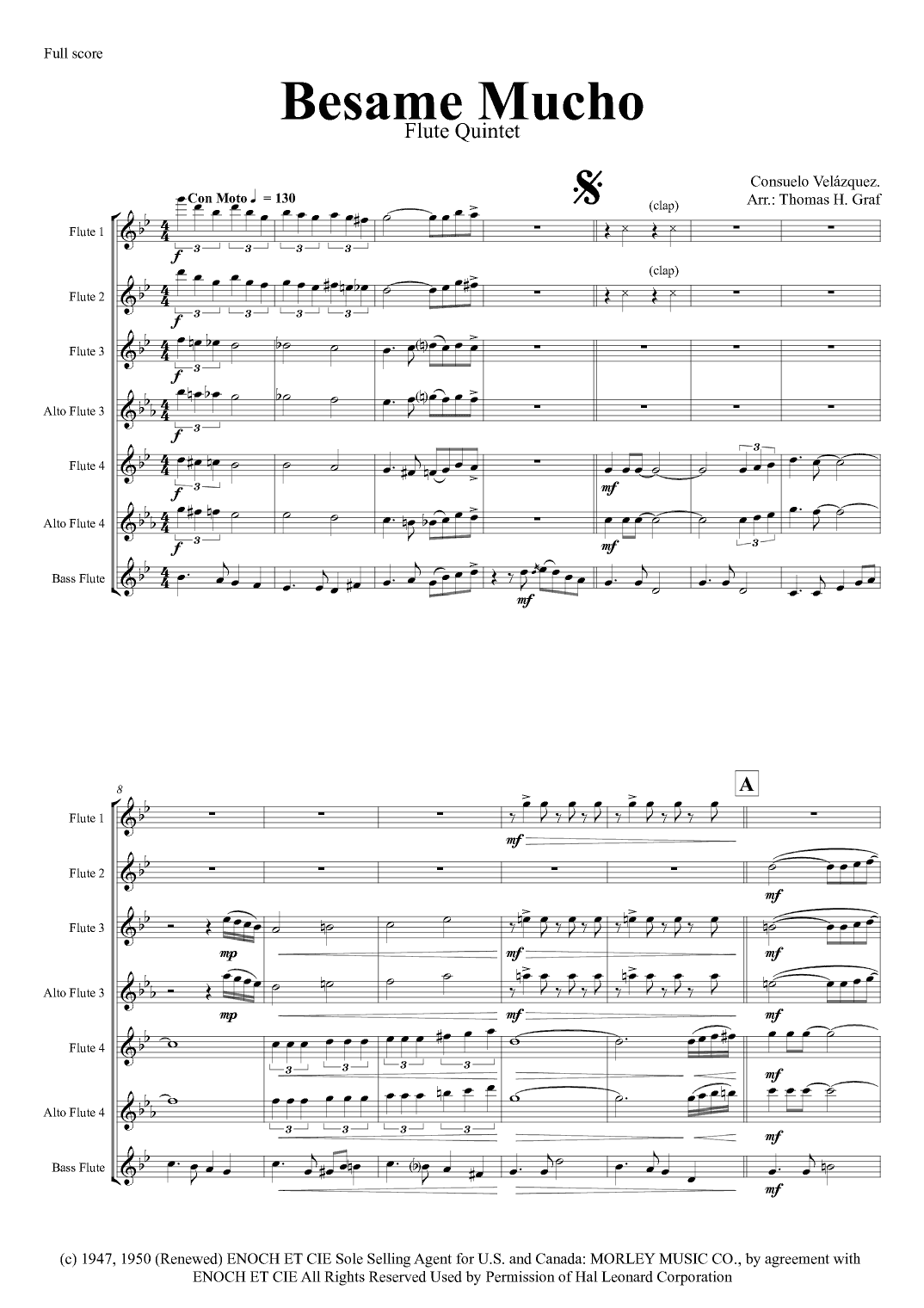 Bésame Mucho (kiss Me Much) (arr. Thomas Graf)