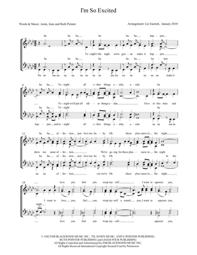 I'm So Excited (arr. Liz Garnett)