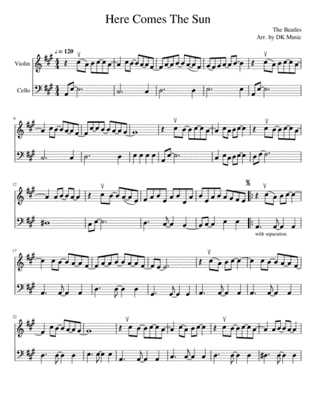 Here Comes The Sun (arr. DK Music)