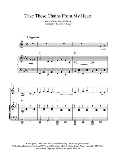 Take These Chains From My Heart (arr. Kaiserin Rebecca)