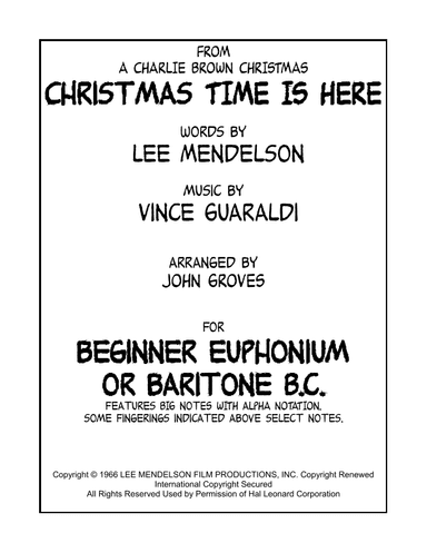 Christmas Time Is Here (arr. John Groves)