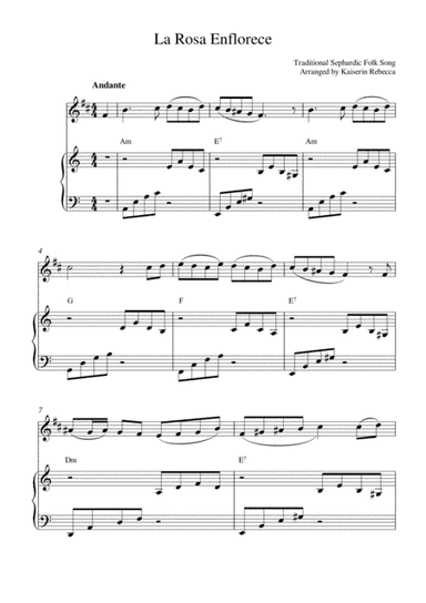 La Rosa Enflorece (The Rose Flowers) (arr. Kaiserin Rebecca)
