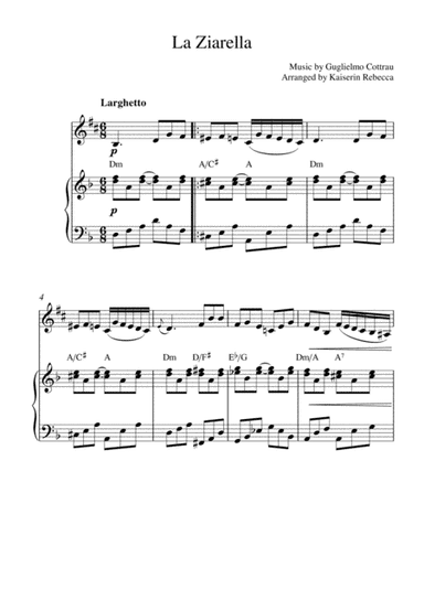 La Ziarella (alto sax solo and piano accompaniment) (arr. Kaiserin Rebecca)