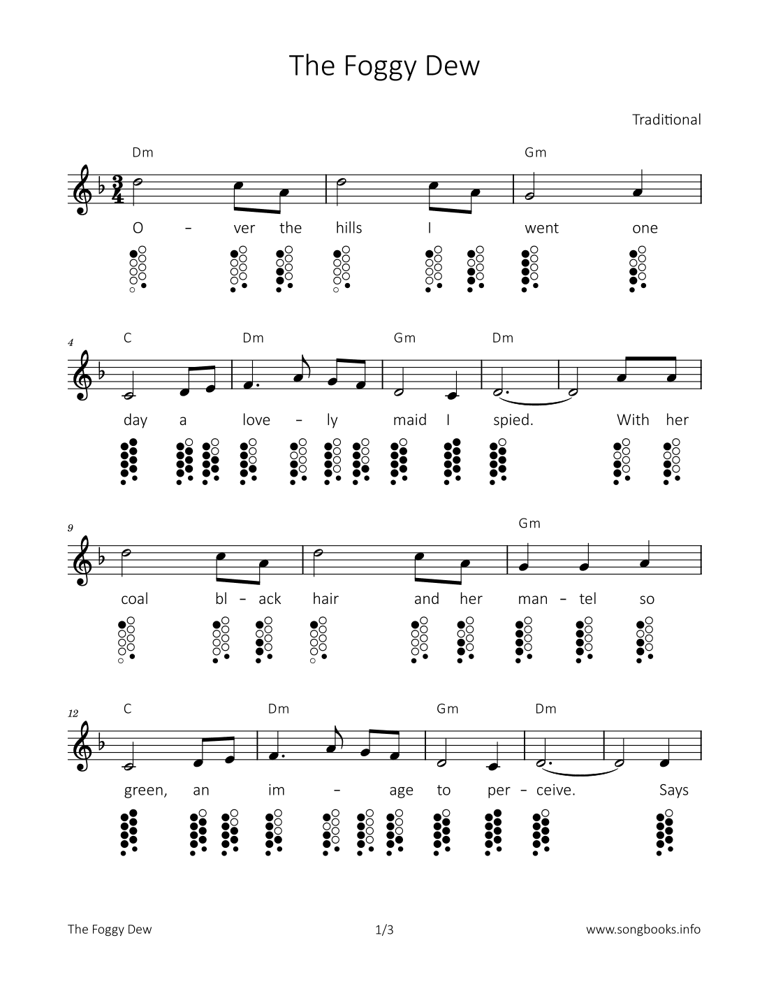 The Foggy Dew (arr. songbooks.info)
