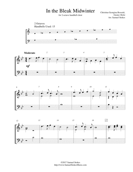 In the Bleak Midwinter - for 2-octave handbell choir (arr. Samuel Stokes)