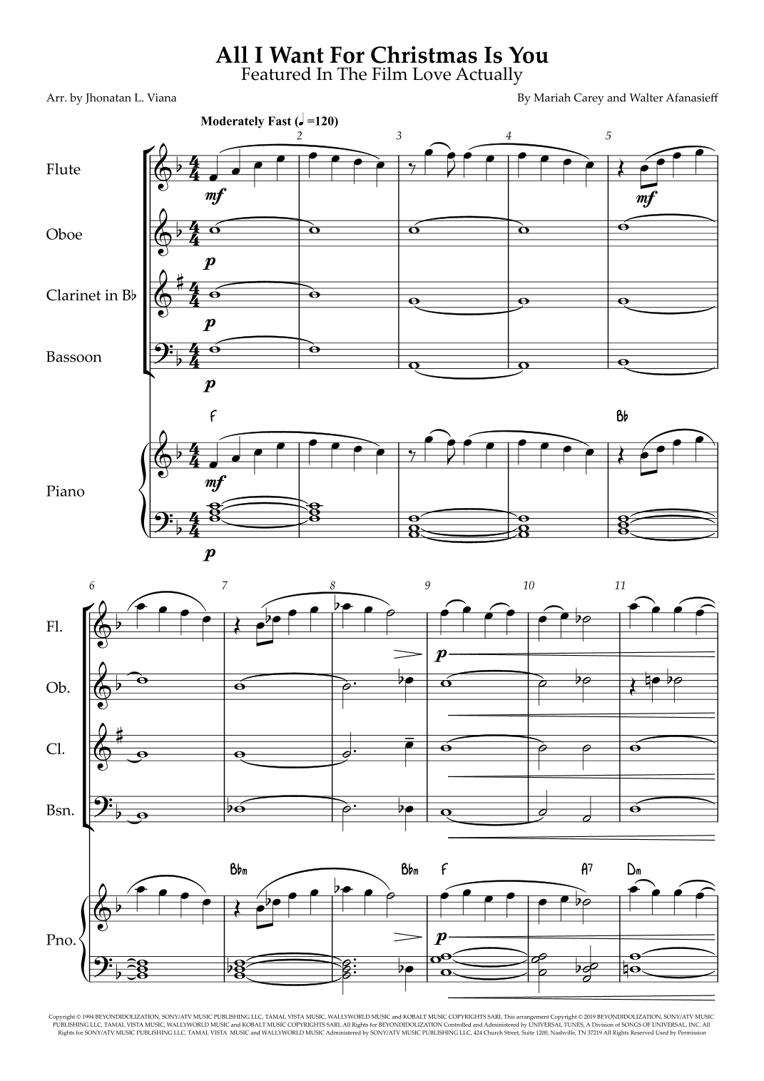 All I Want For Christmas Is You (arr. Jhonatan Lucio Viana)
