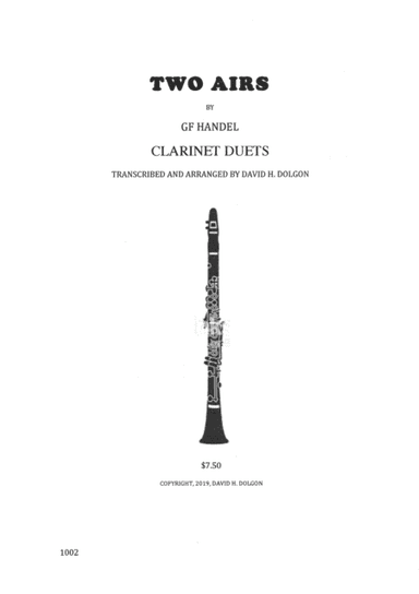 Two Airs by GF Handel for Clarinet (arr. David H. Dolgon)