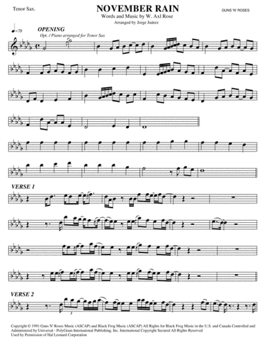 November Rain (arr. Jorge Juárez)