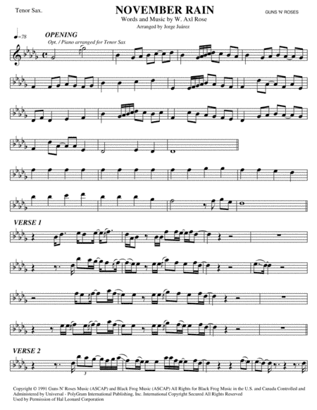 November Rain (arr. Jorge Juárez)