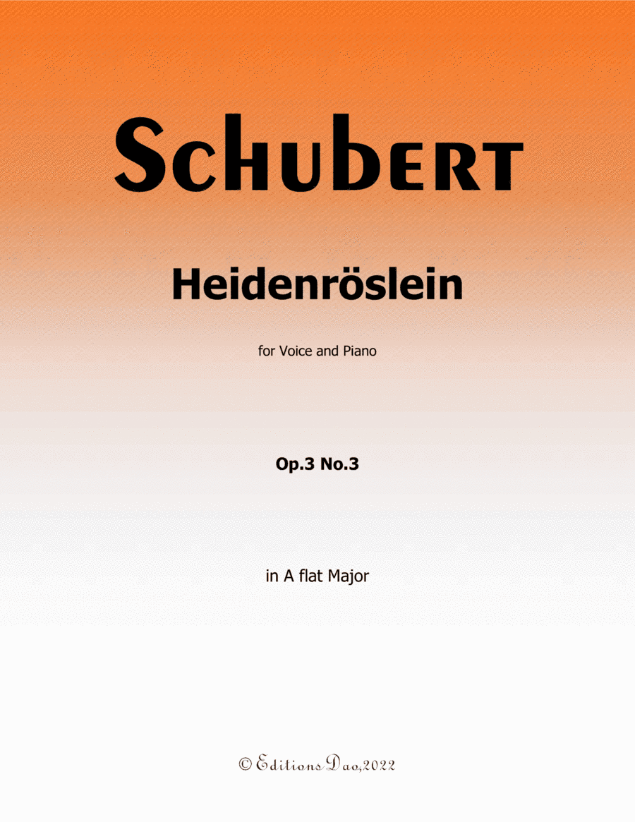 Heidenröslein, by Schubert, in A flat Major (arr. Editions Dao)
