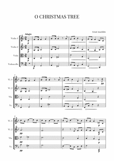 O Christmas Tree for String Quartet (arr. Cadenza Editions)
