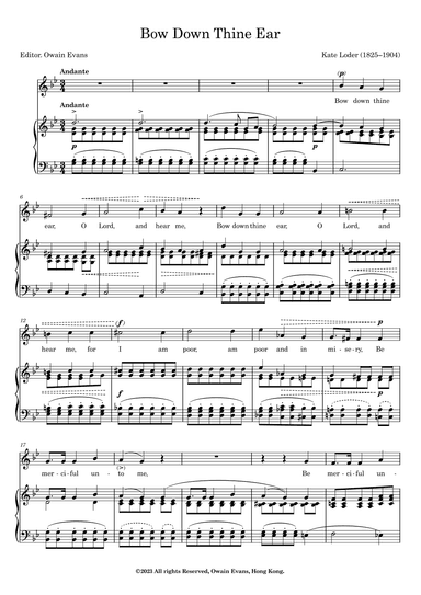 Bow Down Thine Ear (arr. Owain Evans)