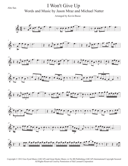 I Won't Give Up (arr. Kevin Busse)