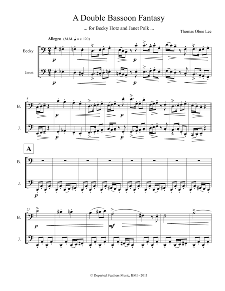 Double Bassoon Fantasy (2011) for two bassoons