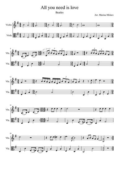 All You Need Is Love (arr. Marina Molaro)