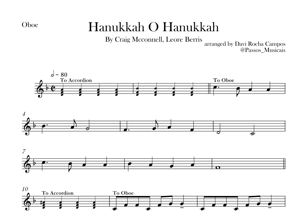 Hanukkah O Hanukkah (arr. Davi Rocha Campos)