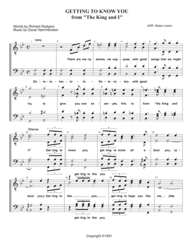Getting To Know You (arr. Walter Latzko)
