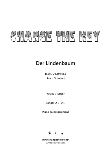 Der Lindenbaum Db Major (arr. S. Martin)